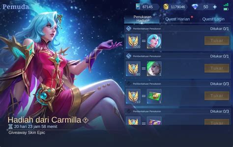 carmilla ml cek hadiah topup waktu 2x coin terbatas promo habis malam ini hari ini. image 5